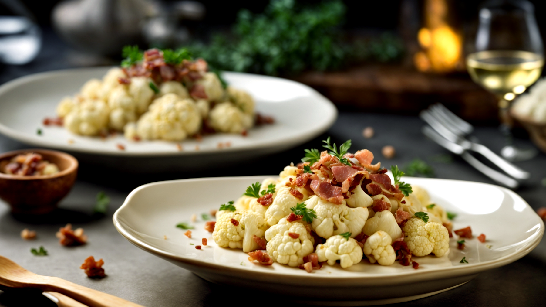 Pasta cavolfiore pancetta"