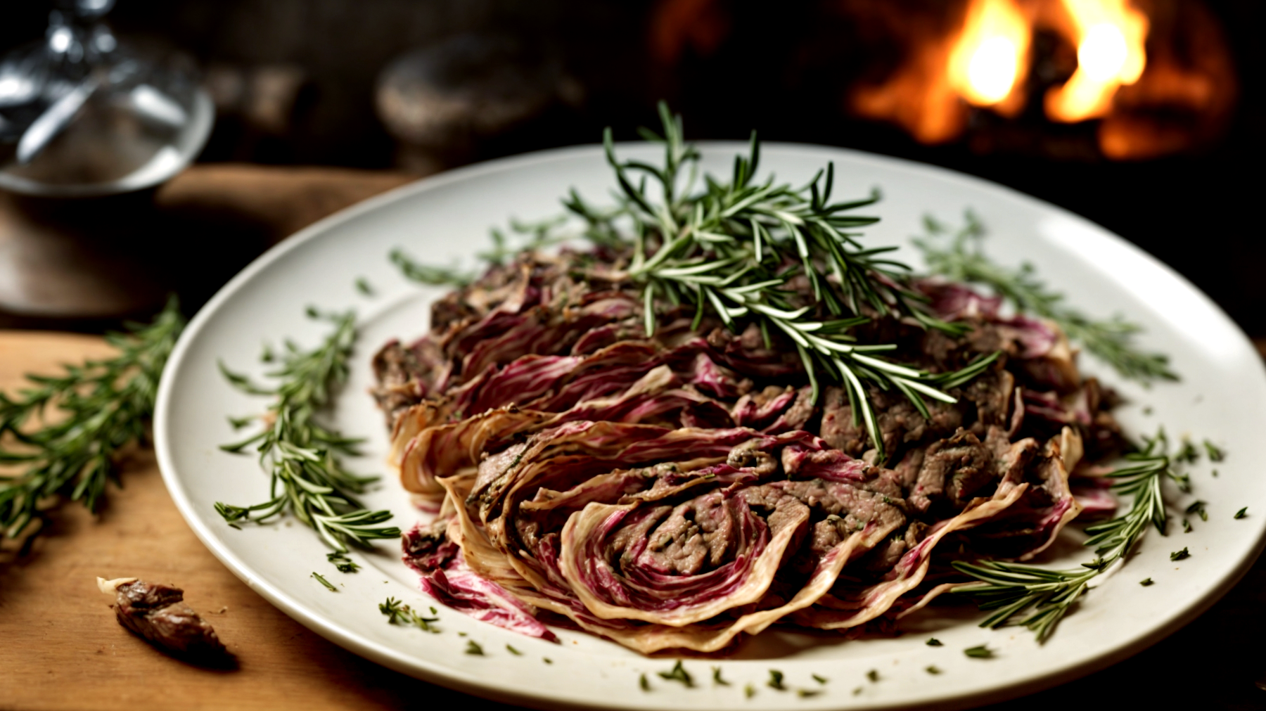 Tagliata di manzo rosmarino radicchio"