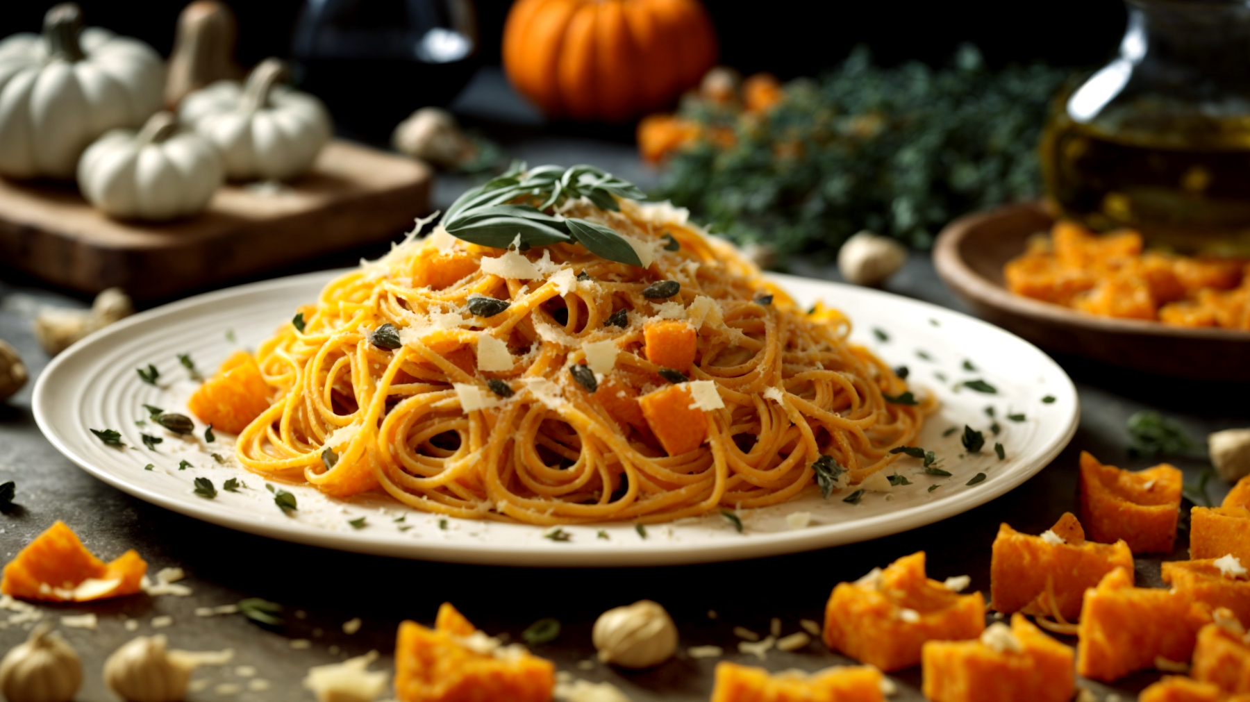 Tagliolini zucca pecorino"