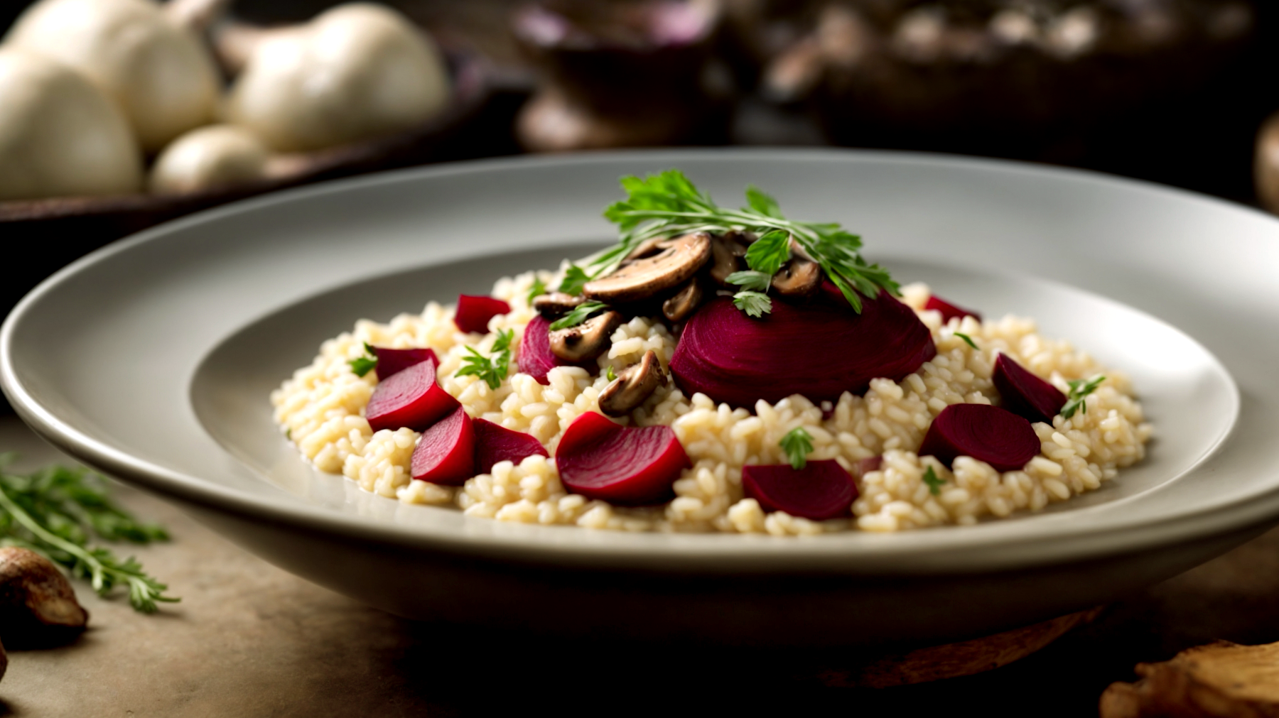 risotto rapa rossa porcini"