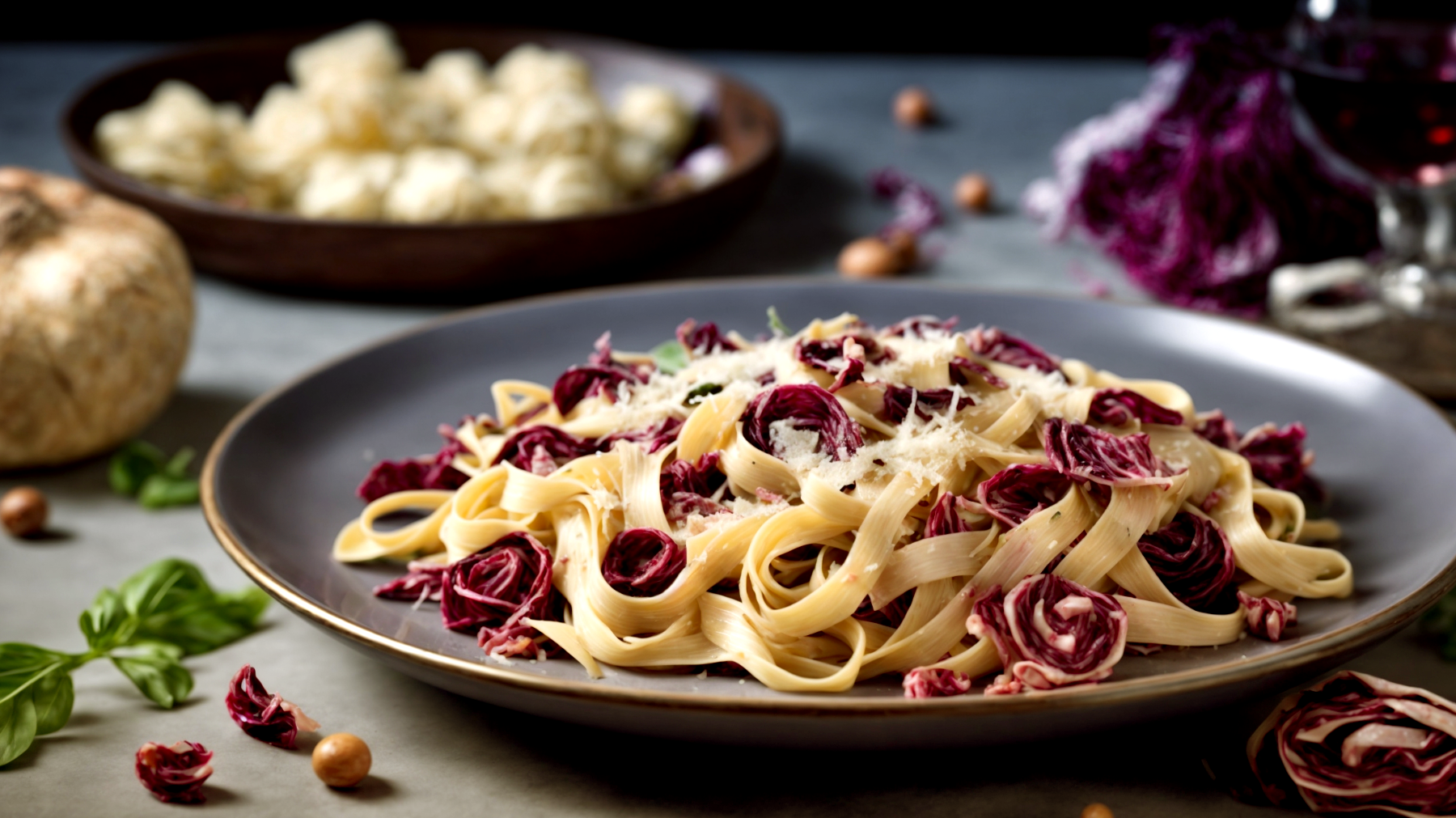 tagliolini freschi radicchio pepe rosa"