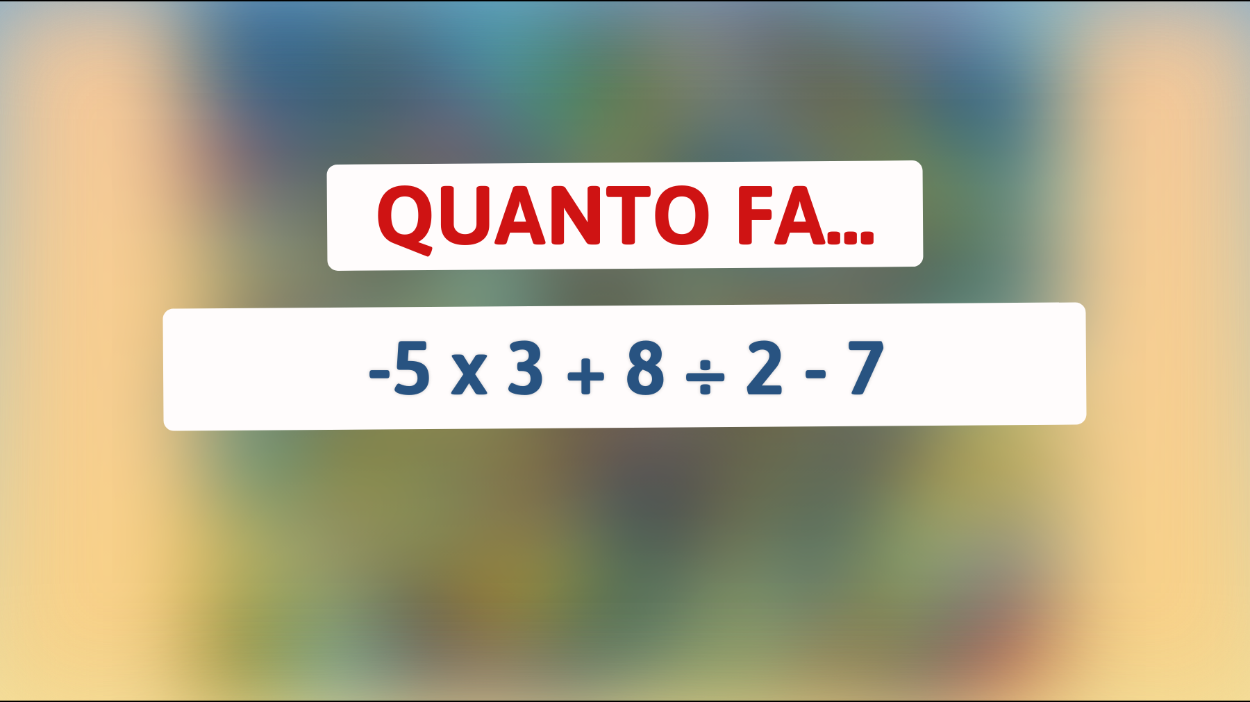 \"Solo il 1% delle persone risolve subito questo enigma matematico: sei tra loro?\""