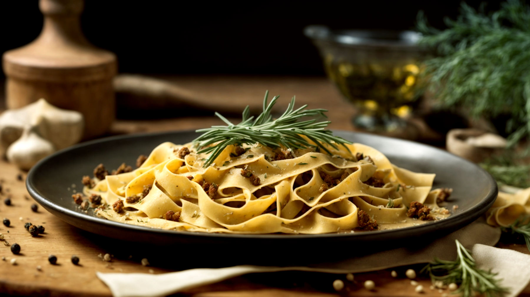 Pappardelle ragù bianco rosmarino"