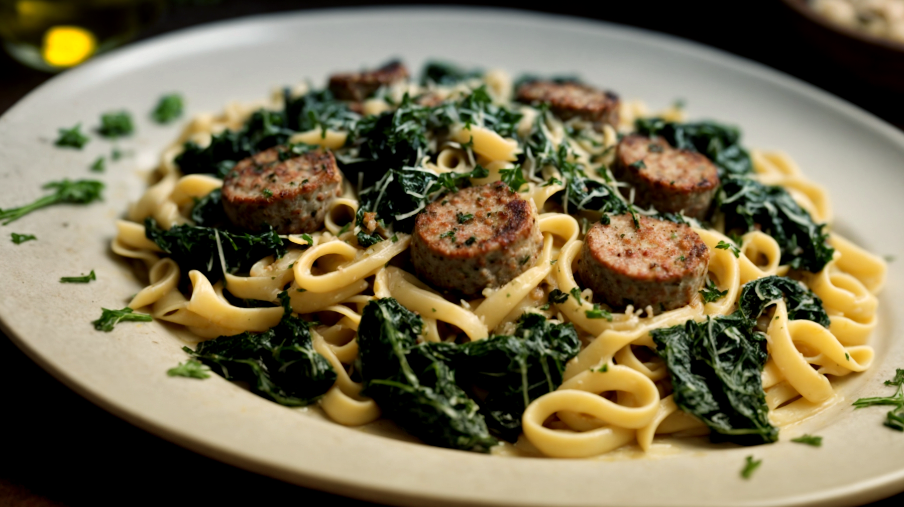 Pasta salsiccia rape stufate"