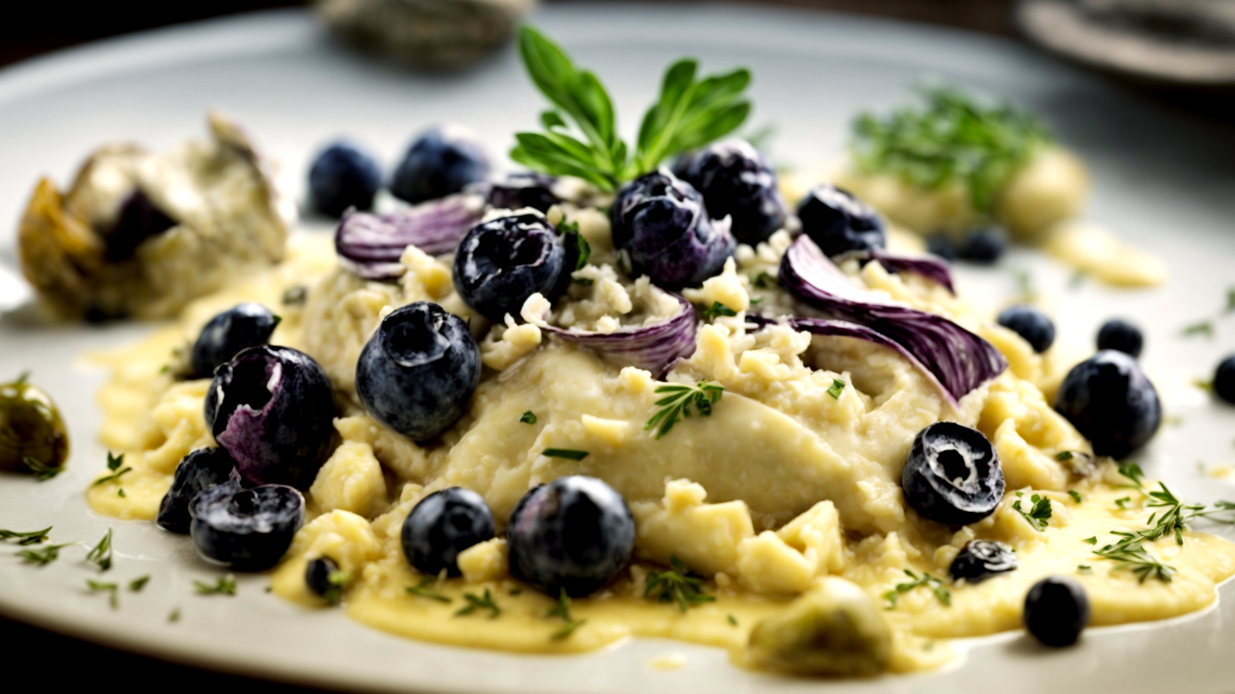 Risotto carciofi mirtilli scamorza affumicata"